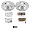Street Warrior Brake Upgrade Kit Cross-Drilled and Slotted Rotors Z26 Extreme Street Performance Brake Pads Complete Rear Kit - image 1