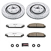 Street Warrior Brake Upgrade Kit Cross-Drilled and Slotted Rotors Z26 Extreme Street Performance Brake Pads Complete Front Kit - image 1
