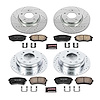 High Performance Brake Upgrade Kit Cross-Drilled and Slotted Rotors Z23 Evolution Sport High Carbon - image 1