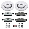 Street Warrior Brake Upgrade Kit Cross-Drilled and Slotted Rotors Z26 Extreme Street Performance Brake Pads Complete Front Kit - image 1