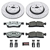Street Warrior Brake Upgrade Kit Cross-Drilled and Slotted Rotors Z26 Extreme Street Performance Brake Pads Complete Front Kit - image 1