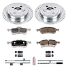 Street Warrior Brake Upgrade Kit Cross-Drilled and Slotted Rotors Z26 Extreme Street Performance Brake Pads Complete Rear Kit - image 1