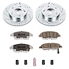 Street Warrior Brake Upgrade Kit Cross-Drilled and Slotted Rotors Z26 Extreme Street Performance Brake Pads Complete Front Kit - image 1