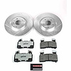 Street Warrior Brake Upgrade Kit Cross-Drilled and Slotted Rotors Z26 Extreme Street Performance Brake Pads Complete Front Kit - image 1