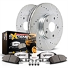 Truck and Towing Z36 Brake Pad & Rotor Kit Cross-Drilled and Slotted Rotors Z36 Carbon Ceramic Brake Pads Complete Front Kit - image 1
