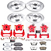 Street Warrior Brake Upgrade Kit Cross-Drilled and Slotted Rotors Z26 Extreme Street Performance Bra - image 1