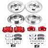 Street Warrior Brake Upgrade Kit Cross-Drilled and Slotted Rotors Z26 Extreme Street Performance Bra - image 1