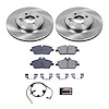1-Click Daily Driver Brake Kits Front OE Replacement Rotors Z16 Ceramic Scorched Brake Pads - image 1
