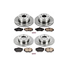 1-Click Daily Driver Brake Kits Front & Rear OE Replacement Rotors Z16 Ceramic Scorched Brake Pads