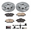 1-Click Daily Driver Brake Kits Front OE Replacement Rotors Z16 Ceramic Scorched Brake Pads - image 1
