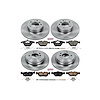 1-Click Daily Driver Brake Kits Front & Rear OE Replacement Rotors Z16 Ceramic Scorched Brake Pads - image 1