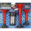 AIRMITE 3-Three 3 Red Plastic Trumpets with Compact Chrome 12-Volt Compressor - image 1