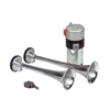 EURO HI/LO-Two Tone Alternating Emergency Hi/LO/Steady Blast. Two 2 Metal Chrome Plated Trumpets. Heavy-Duty 12-Volt Compressor - image 1
