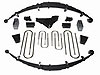 Master Lift Kit; 4 in. Frt/3 in. Rr Lift; w/Radius UBolts; Incl. Superide Shocks; Leaf Spring; Block - image 1