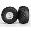 Tires & wheels assembled glued Monster Jam replica satin chrome wheels Monster Jam replica tires foa - image 1