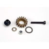 Idler gear steel 16-tooth / idler gear shaft/ 3x8mm flat metal washer/ 8x12x0.5mm PTFE-coated washer - image 1