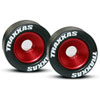 Wheelie Bar Wheel & Tire Kit Includes 2 Red-Anodized Aluminum Wheels - image 1