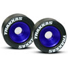 Wheelie Bar Wheel & Tire Kit Includes 2 Blue-Anodized Aluminum Wheels - image 1