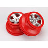 Dual Profile Wheels SCT 5 Spoke Satin Chrome w/Red Beadlock - image 1