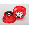 Dual Profile Wheels SCT Split-Spoke Satin Chrome w/Red Beadlock - image 1