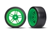 Drift Tires and Wheels Rear Set Green - image 1