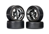 Drift Tires and Wheels Front and Rear Set Black Chrome - image 1