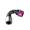PRO/SPEC HN-Type Quick Release Hose End [-12 AN (PS12), 120 Degree, Crimp-On Non-Swivel, NITRODEX Seals, Black/Purple]