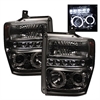 Halo LED Projector Headlights 2008-2010 Ford F250/F350/F450 Super Duty - image 1