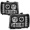 Halo LED Projector Headlights 2007-2013 GMC Sierra - image 1