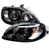 Halo LED Projector Headlights 1999-2000 Honda Civic - image 2
