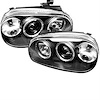 Halo LED Projector Headlights 1999-2005 Volkswagen Golf IV - image 1
