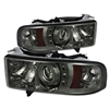 CCFL LED Projector Headlights 1 pc. Replaceable LEDs Smoke - image 1