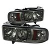 CCFL LED Projector Headlights 1 pc. Replaceable LEDs Smoke - image 2