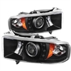 Halo LED Projector Headlights 1 pc. Replaceable LEDs Black - image 1