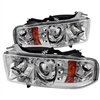 Halo LED Projector Headlights 1 pc. Replaceable LEDs Chrome - image 1