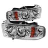 Halo LED Projector Headlights 1 pc. Replaceable LEDs Chrome - image 2