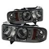 Halo LED Projector Headlights 1 pc. Replaceable LEDs Smoke - image 1
