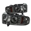 Halo LED Projector Headlights 1 pc. Replaceable LEDs Smoke - image 2