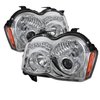 Halo LED Projector Headlights Non Replaceable LED Pair Chrome - image 2