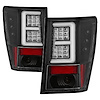 Light Bar LED Tail Lights for 2007-2010 Jeep Grand Cherokee [Black] - image 1