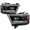 Signature Series Halogen Projector Headlights 2019-2020 Dodge Ram 1500, Black - image 1