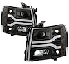Platinum Series Projector Headlights 2007-2014 Chevy Silverado, Black - image 1