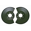Pair of front disc brake dust shields are powder coated black and fit 78-83 Jeep CJ5 78-86 CJ7 and 8 - image 1