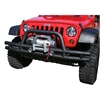 This 3-inch front tube bumper from Rugged Ridge has a built-in winch plate for mounting a winch and fits 07-14 Jeep Wrangler. - image 1