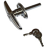This chrome locking liftgate t-handle from Omix-ADA fits 77-83 Jeep CJ5 77-86 Jeep CJ7 and 81-86 Jeep CJ8. Keys included. - image 1