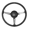This black vinyl steering wheel kit from Omix-ADA fits 76-95 Jeep CJs & Wranglers. Includes the steering wheel and horn button. - image 1