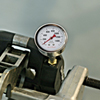 Vertical Quick Check Brake Pressure Gauge 1.5", 1500 PSI White Face Gauge - image 1