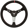 15" Aluminum Steering Wheel Black suede grip with red stitching - image 1