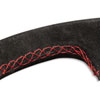 15" Aluminum Steering Wheel Black suede grip with red stitching - image 4