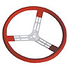 15" Aluminum Steering Wheel Red - image 1